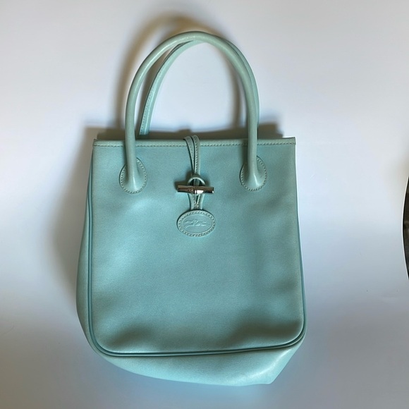 Longchamp Handbags - Longchamp aqua blue leather handbag